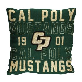 Cal Poly St OFFICIAL NCAA "Stacked" Woven Pillow; 20" x 20"