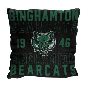 Binghamton OFFICIAL NCAA "Stacked" Woven Pillow; 20" x 20"