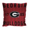 Georgia OFFICIAL NCAA "Stacked" Woven Pillow; 20" x 20"