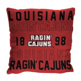 Louisiana @ LAF OFFICIAL NCAA "Stacked" Woven Pillow; 20" x 20"