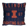 Illinois OFFICIAL NCAA "Stacked" Woven Pillow; 20" x 20"