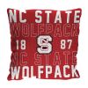 NC State OFFICIAL NCAA "Stacked" Woven Pillow; 20" x 20"