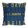 UC Davis OFFICIAL NCAA "Stacked" Woven Pillow; 20" x 20"