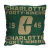 UNC - Charlotte OFFICIAL NCAA "Stacked" Woven Pillow; 20" x 20"