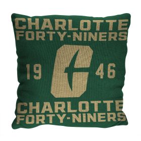 UNC - Charlotte OFFICIAL NCAA "Stacked" Woven Pillow; 20" x 20"