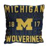 Michigan OFFICIAL NCAA "Stacked" Woven Pillow; 20" x 20"
