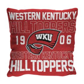 Western Kentucky OFFICIAL NCAA "Stacked" Woven Pillow; 20" x 20"
