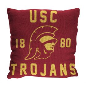 USC OFFICIAL NCAA "Stacked" Woven Pillow; 20" x 20"