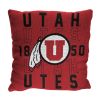 Utah OFFICIAL NCAA "Stacked" Woven Pillow; 20" x 20"