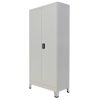 Office Cabinet with 2 Doors Steel 35.4"x15.7"x70.9" Gray
