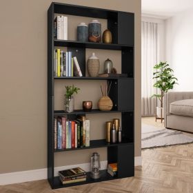 Book Cabinet/Room Divider Black 31.5"x9.4"x62.6" Engineered Wood