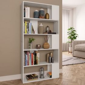 Book Cabinet/Room Divider White 31.5"x9.4"x62.6" Engineered Wood