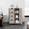 32.5" Height Wooden Bathroom Floor Cabinet Storage Organizer with 4 Drawers, Gray