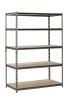 Muscle Rack 48"W x 24"D x 72"H 5-Shelf Steel Freestanding Shelves, Silver-Vein
