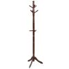 2 Heights Wooden Coat Rack Hanger Hall Tree Entryway with 9 Hooks Walnut