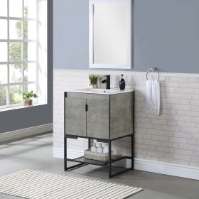 Manhattan Comfort Scarsdale 24" Bathroom Vanity Sink in Grey