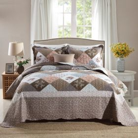 3-Piece King Quilt Sets with Shams Oversized Bedding Bedspread Reversible Soft Coverlet Set; King Size