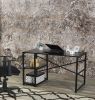 Furnish Home Store Sage Black Metal Frame 47" Wooden Top 2 Shelves Writing and Computer Desk for Home Office; Black