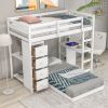 Twin over Twin Bed with Drawers and Shelves