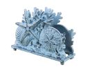 Rustic Dark Blue Whitewashed Cast Iron Seashell Napkin Holder 7""
