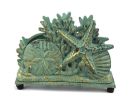 Antique Bronze Cast Iron Seashell Napkin Holder 7"