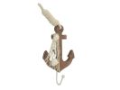 Wooden Rustic Decorative Anchor with Hook 7"