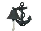 Rustic Black Cast Iron Wall Mounted Anchor Bell 8"