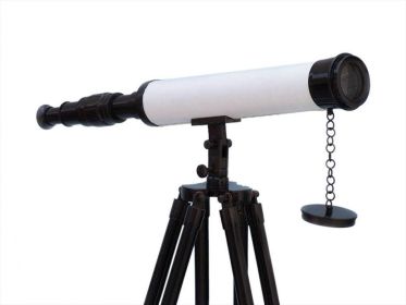 Floor Standing Oil-Rubbed Bronze-White Leather With Black Stand Harbor Master Telescope 50""