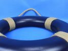 Blue Painted Decorative Life Ring with Rope Bands 20""