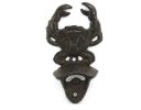 Cast Iron Wall Mounted Crab Bottle Opener 6"