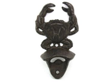 Cast Iron Wall Mounted Crab Bottle Opener 6"