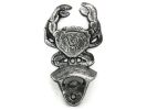 Antique Silver Cast Iron Wall Mounted Crab Bottle Opener 6"