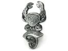 Antique Silver Cast Iron Wall Mounted Crab Bottle Opener 6"