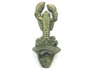 Antique Bronze Cast Iron Wall Mounted Lobster Bottle Opener 6"