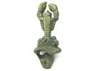 Antique Bronze Cast Iron Wall Mounted Lobster Bottle Opener 6"