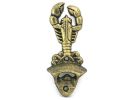 Antique Gold Cast Iron Wall Mounted Lobster Bottle Opener 6"