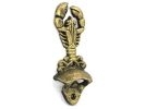 Antique Gold Cast Iron Wall Mounted Lobster Bottle Opener 6"