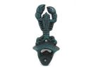 Seaworn Blue Cast Iron Wall Mounted Lobster Bottle Opener 6"