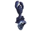 Rustic Dark Blue Cast Iron Wall Mounted Lobster Bottle Opener 6""