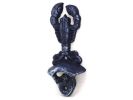 Rustic Dark Blue Cast Iron Wall Mounted Lobster Bottle Opener 6""