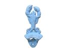 Rustic Light Blue Cast Iron Wall Mounted Lobster Bottle Opener 6""