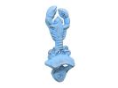Rustic Light Blue Cast Iron Wall Mounted Lobster Bottle Opener 6""