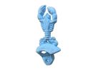 Rustic Light Blue Cast Iron Wall Mounted Lobster Bottle Opener 6""