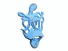 Rustic Light Blue Cast Iron Wall Mounted Octopus Bottle Opener 6"