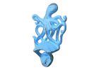 Rustic Light Blue Cast Iron Wall Mounted Octopus Bottle Opener 6"
