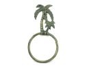 Antique Bronze Cast Iron Palm Tree Towel Holder 9"
