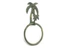 Antique Bronze Cast Iron Palm Tree Towel Holder 9"