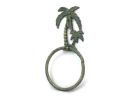 Antique Bronze Cast Iron Palm Tree Towel Holder 9"