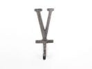 Cast Iron Letter V Alphabet Wall Hook 6""