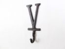 Cast Iron Letter V Alphabet Wall Hook 6""